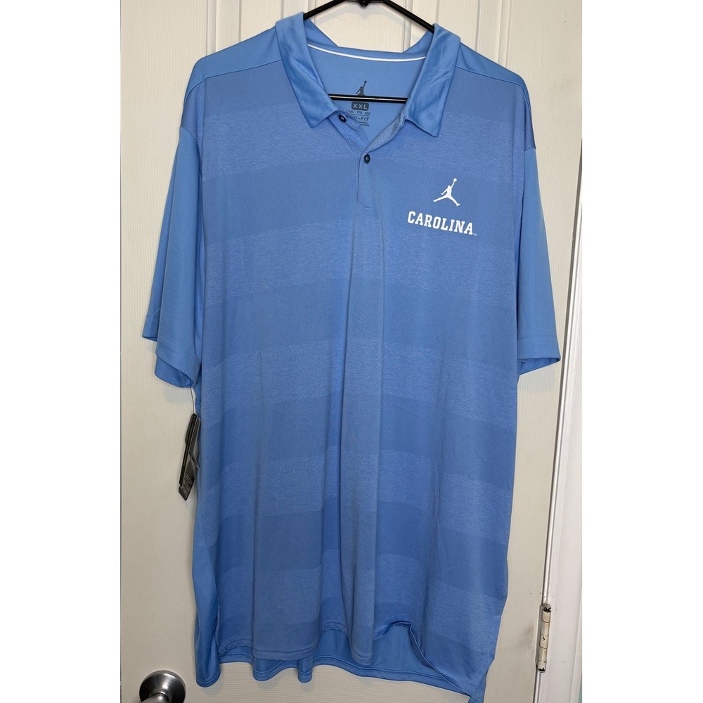 North Carolina Tar Heels Dry-fit Polo Mens 2XL UNC Blue Jordan Jumpman Nike